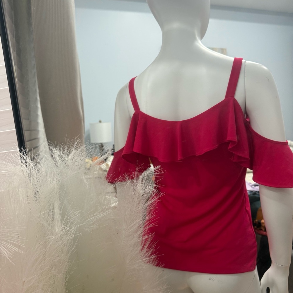 Express Fuchsia Ruffled Blouse - Picture 3 of 4